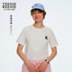 Teenie Weenie小熊T恤女2025年夏季新款活力清新休閑上衣圓領(lǐng)短袖T恤女 B-象牙白 M