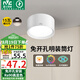 雷士（NVC）LED筒燈家用客廳臥室吊頂過道免開孔明裝天花燈PC白色15瓦暖白光