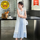 G.DUCK HELLO女大童夏季套裝裙2025新款韓版洋氣時(shí)髦連衣裙女孩夏天度假風(fēng)裙子 圖片色兩件套 120 CM