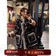 三吉黑花【阿圖瑪】蒙古風(fēng)疊門(mén)羊羔毛外套女2024新款爆款秋冬季潮 藏黑 M