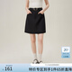 范思藍(lán)恩通勤職業(yè)A字短裙女2024新款正裝面試教師穿搭送腰帶12904 黑色 M