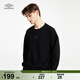 茵寶（Umbro）官方運(yùn)動衛(wèi)衣新款復(fù)古休閑寬松套頭衫男女同款長袖上衣 凝眸黑 2XL