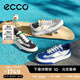 愛步（ECCO）七夕禮物休閑鞋 25夏季厚底板鞋軟底簡約撞色男鞋 街頭球鞋539804 白色/黑色/鴿子灰53980461195 44