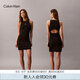Calvin KleinJeans25早秋新款女士性感露腰ck修身顯瘦背心針織連衣裙47C294G UB1-太空黑 XS