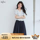 伊芙麗（eifini）女士簡約時(shí)尚針織衫1F7130261G 冰寒藍(lán) L