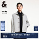 杰克·瓊斯（JACK&JONES）男裝春秋時尚百搭休閑舒適多色外套翻領(lǐng)直筒毛呢大衣男224427024 G41淺花灰色 L 180