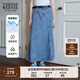 Teenie Weenie小熊女裝時(shí)尚簡(jiǎn)約春季A字氣質(zhì)優(yōu)雅牛仔半身裙長(zhǎng)裙子 中藍(lán)色 M (165)