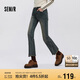 森馬（Semir）牛仔褲女做舊潮流街頭2025春季辣妹毛邊喇叭褲復古風109125124001