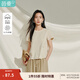 茵曼（INMAN）【亞麻】茵曼淡人穿搭正肩短袖T恤女2025年夏季新款內搭顯瘦上衣 亞麻色-18525343C M