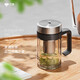 萬(wàn)象（WANXIANG）玻璃杯V219手柄辦公杯雙層泡茶杯360ML商務(wù)辦公帶濾網(wǎng)水杯