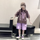 MOKITOUL女童短褲外穿夏薄款2025新款兒童工裝五分褲女孩大童又酷又颯中褲 t恤（高端禮盒包裝） 120 cm