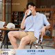 TOMMY HILFIGER【簡(jiǎn)約純色】夏季男純棉商務(wù)休閑正裝短袖襯衣襯衫男外套J3904 天空藍(lán)450 XL (推薦：165-180斤)