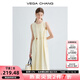VEGA CHANG連衣裙女2025年夏季新款腰繩設(shè)計(jì)高級(jí)感圓領(lǐng)顯瘦溫柔顯瘦背心裙子 奶酪黃 S