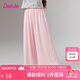 笛莎童裝女童2025夏季中大童芭蕾風(fēng)蝴蝶結(jié)闊腿褲 粉色 150