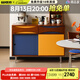 小萬家具中古拼色餐邊柜靠墻一體收納柜儲(chǔ)物柜客廳撞色特色柜子 彼得潘邊柜 2門
