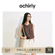 歐時力OCHIRLY 短款西裝馬甲女上衣透氣工裝設計感2025夏季新品 珍珠啡 M