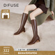 迪芙斯（D:FUSE）【店長(zhǎng)力推】新款冬季新款長(zhǎng)靴女方頭彈力瘦瘦靴及膝靴長(zhǎng)筒靴女 復(fù)古棕色（主推款長(zhǎng)靴） 36