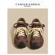 CAMILA KSENIA德訓鞋女2025新款夏季休閑百搭丑萌棕色厚底阿甘鞋時(shí)尚運動(dòng)老爹鞋 棕色 36