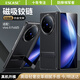 ESCASE【中軸磁吸】適用vivo x fold5手機殼支架保護套防摔皮革商務(wù)皮套簡約翻蓋折疊下蓋支點殼典雅黑