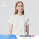 哈吉斯（HAZZYS）女裝 2025夏季新款女士多色圓領(lǐng)休閑短袖T恤女ASTSE0CBE51 米黃色OW M (160/84A 38)