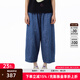 幻走（MOVEUP）2025夏季新款.FUN系列純棉丈根腰繡花章仔牛仔直筒褲女 牛仔藍(lán) L