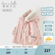 戴維貝拉（DAVE＆BELLA）冬季新款工裝風(fēng)女童棉服連帽兒童外套小童棉襖外衣加絨女寶寶衣服 小熊印花【現(xiàn)貨】 110 cm（建議身高100-110cm）