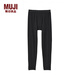 無印良品（MUJI）男式 使用了棉的冬季內(nèi)衣 長緊身褲 男士秋褲保暖秋季款 69AA455 黑色 L (175/88A)