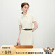 范思藍(lán)恩肌理感簡約修身短款polo領(lǐng)T恤女2025夏新款短袖2118 淡黃色 M