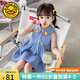 G.DUCKKIDS童裝女童連衣裙夏季2024新款兒童裙子夏天公主裙中小童女孩背心裙 藍色菠蘿 110 (建議身高100-110cm 4-5歲)