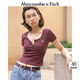 ABERCROMBIE & FITCH女裝25夏新款美式復(fù)古經(jīng)典小麋鹿亨利領(lǐng)修身短袖T恤KI139-5704 紫紅色 S (165/92A)