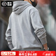 馬登工裝美式復古連帽衛(wèi)衣男純色休閑上衣秋季男裝外套男士運動帽衫 灰色 2XL