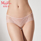 曼妮芬新款性感蕾絲透氣中低腰內褲 女士抗菌底檔短褲底褲 100粉色 L 165/95