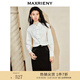 MAXRIENY【商場(chǎng)同款-摩登女爵】奢華都市亮片截短襯衫上衣 本白 L 03/38