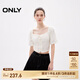 ONLY春夏法式復(fù)古宮廷風(fēng)泡泡袖方領(lǐng)雪紡衫女|124351001 A06 急流白色 M 165/84A