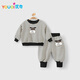 優(yōu)奇嬰兒衣服男女寶寶春秋加絨套裝嬰幼兒秋冬洋氣衛(wèi)衣分體洋氣兩件套