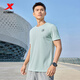 特步短袖針織衫男夏季新款戶(hù)外運動(dòng)跑步t恤衫速干衣半袖上衣訓練服 清醒綠 XL