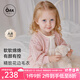 OAK FAMILY秋冬嬰兒純棉針織衫春秋季女寶寶可愛圓領毛衣開衫兒童小外套 花淺粉 （開衫毛衣） 73 cm