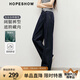 紅袖寬松垂感牛仔褲2025春季新款女裝酷颯氣質(zhì)原色高腰休閑闊腿長(zhǎng)褲 深牛仔藍(lán)072 M