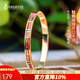 中外琺瑯美術館手鐲鈦鋼鍍金學生時尚手鐲女朋友節(jié)日生日禮物禮品情人節(jié)七夕禮物 A款紅色