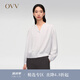 OVV【重磅真絲】2024春夏新款女裝22MM雙喬V領(lǐng)長(zhǎng)袖襯衫 淺紫（凈色）15 L