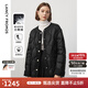 朗姿白鵝絨法式復(fù)古黑色小香風(fēng)圓領(lǐng)羽絨服外套冬季新款上衣 黑色 L