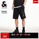 杰克·瓊斯（JACK&JONES）男裝25年涼感衛(wèi)短褲男夏季外穿潮流寬松沙灘五分褲大褲衩BSQ聯(lián)名 E40黑色-五分 M (175)