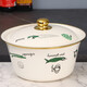 歐麗家搪瓷盆帶蓋 家用廚房瓷碗懷舊老式豬油瓷盆搪瓷碗琺瑯湯盆攪拌碗 特厚【金邊-蔬菜聯(lián)盟】 定制款 22cm1個(gè)