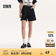 森馬（Semir）休閑褲女A字百搭基礎(chǔ)氣質(zhì)通勤夏季簡(jiǎn)約時(shí)尚腰帶寬松短褲ins潮 黑色90001 27