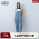 Teenie Weenie小熊女裝春裝休閑寬松活力休閑牛仔褲背帶褲長褲