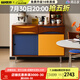 小萬家具中古拼色餐邊柜靠墻一體收納柜儲(chǔ)物柜客廳撞色特色柜子 彼得潘邊柜 2門