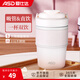 愛(ài)仕達(dá)（ASD）咖啡保溫杯 316不銹鋼真空吸管直飲雙飲防滑男女士辦公便攜水杯 升級(jí)款 隨身咖啡杯360ML粉白色
