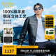 卡賓（CABBEEN）【明星同款】羊皮革真皮夾克男2025秋冬新款工裝翻領機車皮衣外套 煤黑色01 L /175/50