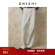 致知重磅新品| 雙聲子 通勤闊腿褲女25春季新款百搭仿醋酸休閑垂感褲 玉石白色 S