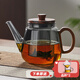 憶壺茶（YIHUTEA）茶壺玻璃泡茶壺耐高溫煮茶壺加厚燒水茶具帶過濾茶水壺杯子大容量 【升級木把】胡桃木蓋壺黑 900ml